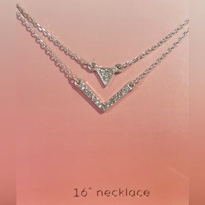 NWT Bijoux Bar Silvertone 16” Layered Necklace